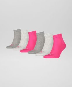 Lot de 6 paires de chaussettes unisex 'Puma' - Gris/rose