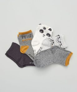 Chaussettes fantaisie - Lot de 5 - gris