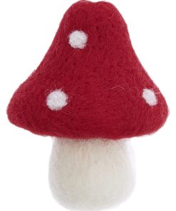 Champignon en feutrine 6 x 9 cm - Rouge