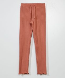 Legging long côtelé - rose