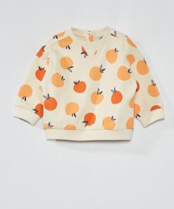 Sweat en molleton avec imprimé - Blanc