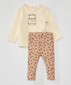Ensemble t-shirt + legging - 2 pièces - Ecru