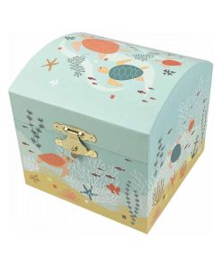 Boite à bijoux musicale Malle Tortue - Bleu