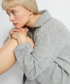 Robe pull avec col camionneur - Gris