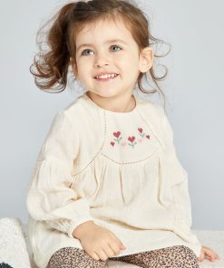 Blouse double gaze de coton - Blanc