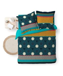 Parure housse couette Rosace Amadeo - Bleu
