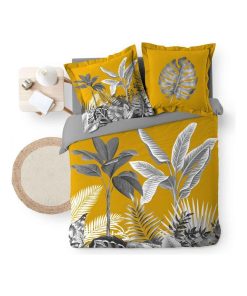 Parure Housse de couette + taie Collection Douceur Tropicale - Jaune