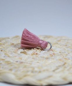 Gros Pendentif Pompon Coton Anneau acier inox - Bola grossesse DIY - - Rose foncé