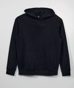 Sweat à capuche en molleton - noir