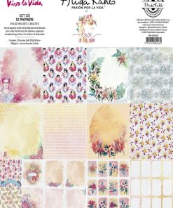 12 papiers créatifs coordonnés Frida Kahlo - végétal - N/A