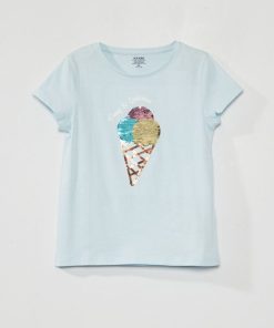 T-shirt en jersey avec animation ludique - BLEU