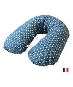 Coussin d'allaitement Géométrique Bleu Lagon - Bleu lagon