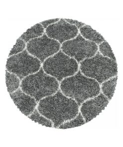 Tapis shaggy tapis rond Ø 120cm SHAGGY SA Gris OEKO TEX idéal pour Chambre - Gris