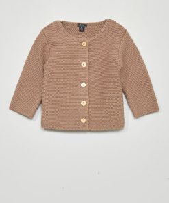 Gilet point mousse - Marron