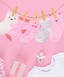 Coffret Chaussettes Ours Rose Enfants & Bébés (Lot x5)- Sockup- 2 à 4 ans - Multicolore