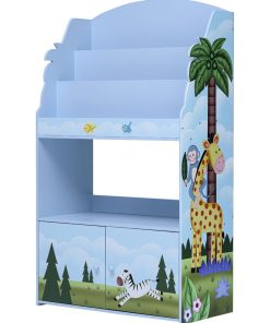 Bibliothèque enfant avec placard de rangement en bois bleu Fantasy Fields TD-13394SS - Multicolore