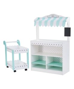 Comptoir à desserts boutique chariot marchande en bois Ma Boulangerie Blanc Teamson Kids TD-13003A - N/A