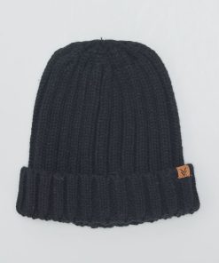 Bonnet en maille tricot - Noir