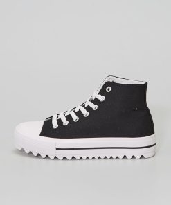 Baskets montantes en toile - noir