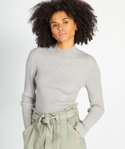 Pull côtelé - Gris