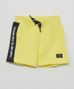 Short sportswear en molleton - Jaune