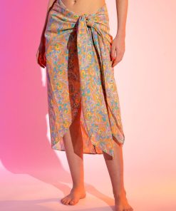 Paréo long imprimé psychédélique - multicolore