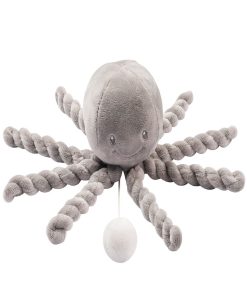 Peluche musicale pieuvre Lapidou gris (28 cm) - Gris