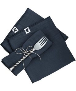 3 Serviettes de table Gaia - Bleu marine