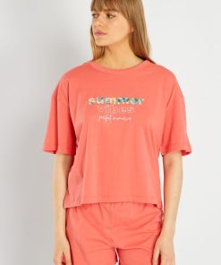 Pyjama short - 2 pièces - orange