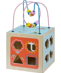 Grand cube d’activité en bois 4 en 1 jeu d’éveil 1 an premier âge éducatif apprentissage - Multicolore
