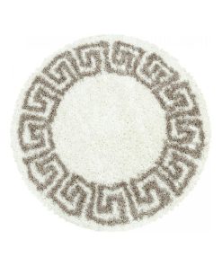 Tapis shaggy tapis rond Ø 200cm SHAGGY HE Beige OEKO TEX idéal pour Bureau - Beige