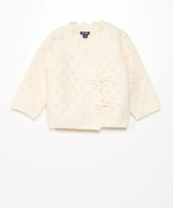 Gilet cache-coeur en maille fantaisie - Beige