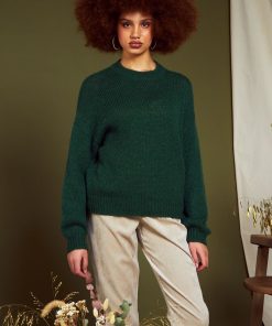 Pull court en maille - Vert