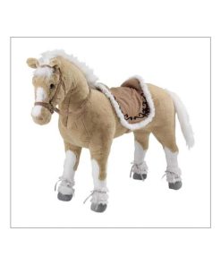 Cheval peluche à monter, beige et blanc. Charge env. 100 kg - Beige