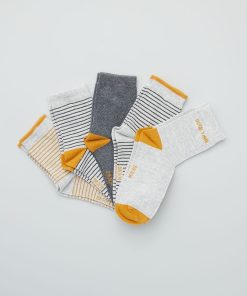 Lot de 5 paires de chaussettes - Gris/jaune