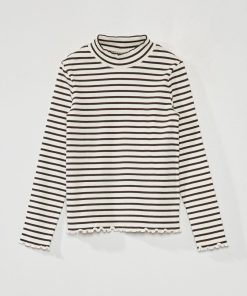 Sous-pull en maille côtelée avec imprimé - Noir/blanc
