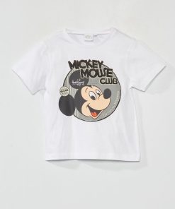 Tee-shirt imprimé rétro 'Mickey' - blanc