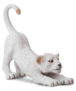 Figurine Animaux sauvages : Lionceau blanc s'étirant - N/A