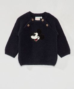 Pull en maille tricot 'DS' - Marine
