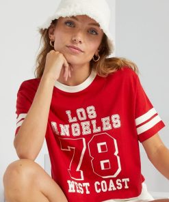 T-shirt cropped top - Rouge