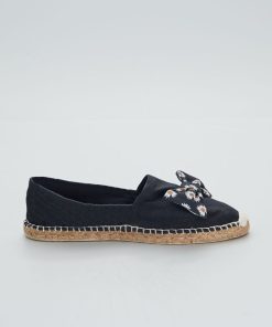 Espadrilles avec nœuds - Noir