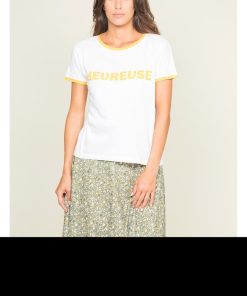 T-shirt col rond message FELIPE - Jaune