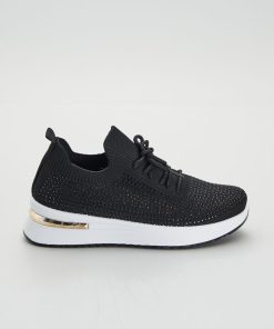 Baskets chaussettes à strass - noir