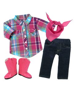 Sophia's - 18" Poupee, Bouton à carreaux, chemisier, jeggings en denim, bandana et bottes - N/A