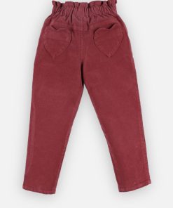 Pantalon en velours côtelé fin, - Rouge