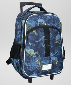 Cartable 'dinosaures' avec roulettes - bleu