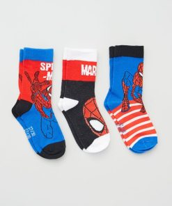 Lot de 3 paires de chaussettes 'Spiderman' - bleu/rouge