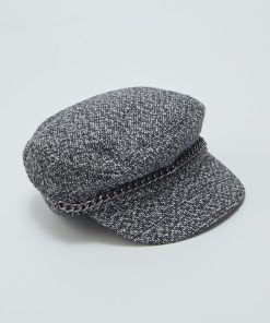 Casquette style 'baker boy' - Noir