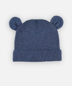Bonnet en tricot, - Bleu