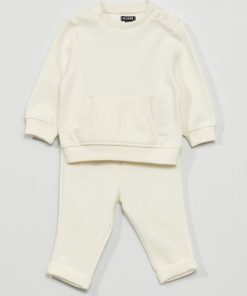 Ensemble t-shirt + pantalon de jogging - 2 pièces - Blanc